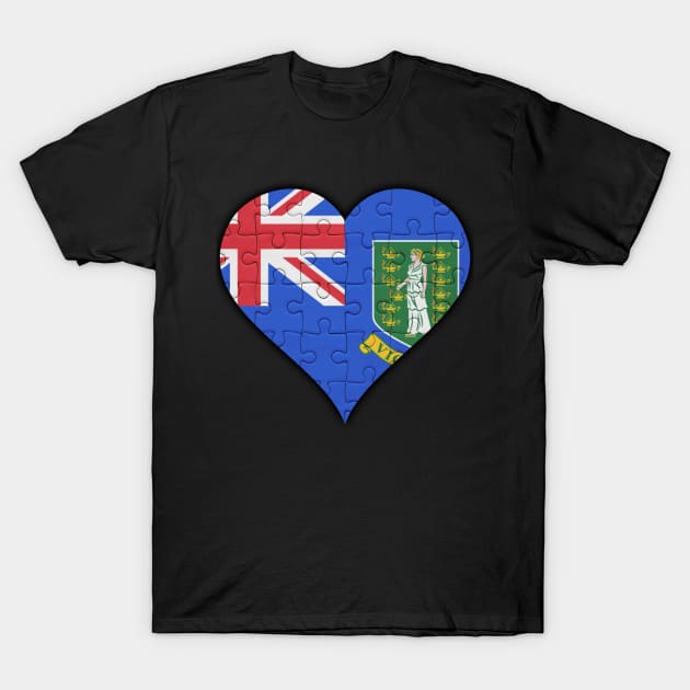 British Virgin Islanders Jigsaw Puzzle Heart Design - Gift for British Virgin Islanders With British Virgin Islands Roots T-Shirt by Country Flags